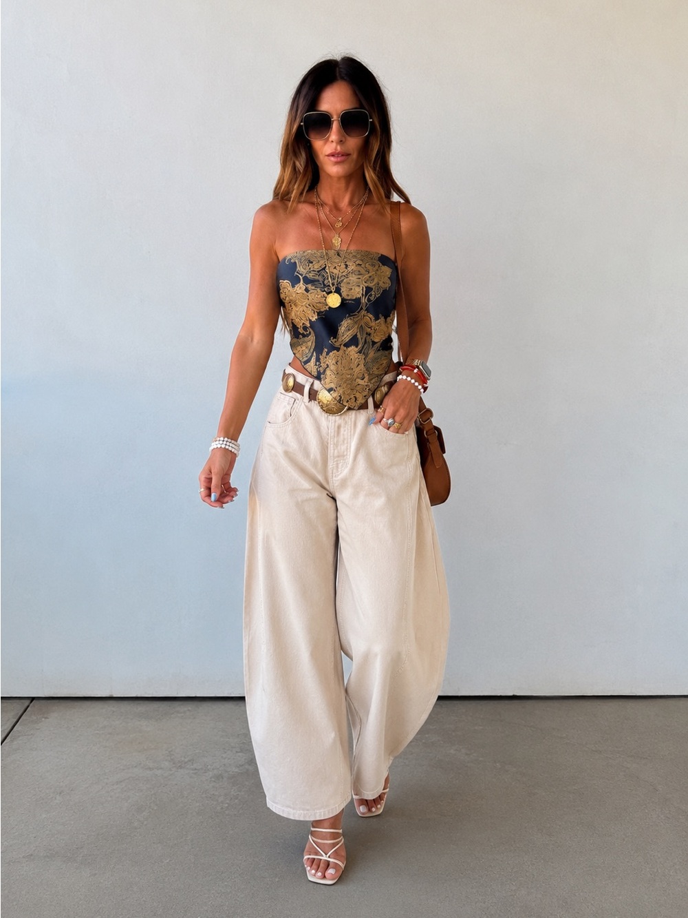 NWT Barrel Leg Pants - Natural